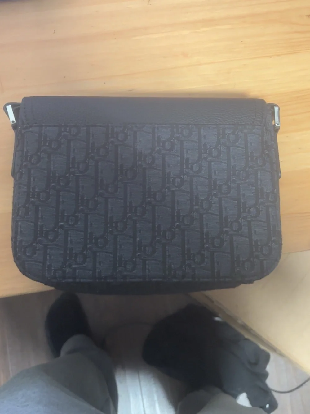 Dior Black Messenger Bag with Signature Jacquard